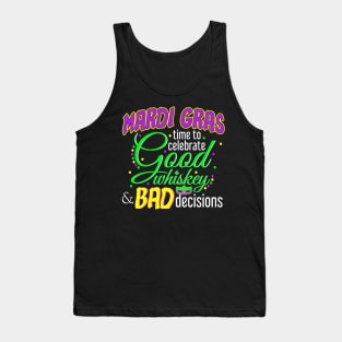 Mardi Gras  - Good Whiskey Bad Decisions Party Tank Top